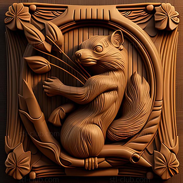 3D model st Squirrel and Arrow famous animal (STL)